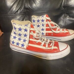 Converse Red and White High-Top Sneakers size 5.5